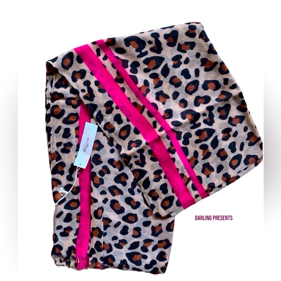 MACCHIA DI RUGGINE LEOPARD PRINT SCARF WOMEN SIZE 37 X 75 - Picture 7 of 9